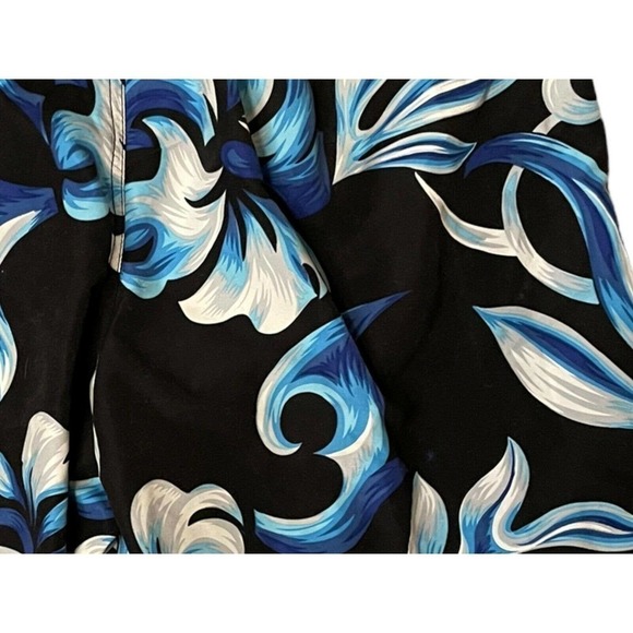 Speedo NEW Men’s Tropical Floral Navy Blue Black and White Swim Trunks Large - Picture 4 of 5